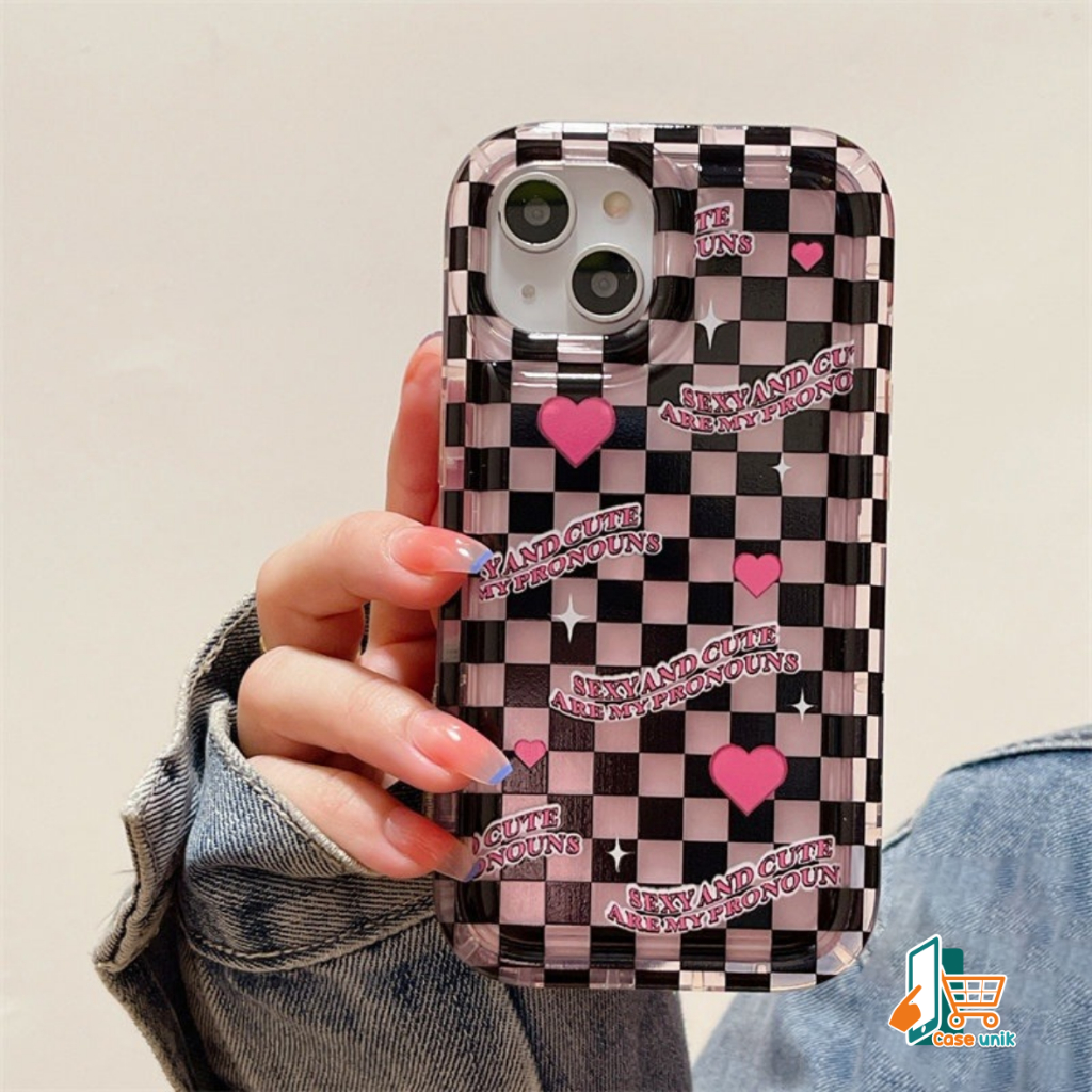 SS824 SOFTCASE AIR BAG LOVE GRID FOR SAMSUNG A05 A05S A15 A14 4G 5G A20 A30 A20S A22 A24 A31 A32 4G A33 5G A34 5G A50 A50S A30S A50S A51 M40S A52 A53 5G A54 A750 A7 2018 CS5966