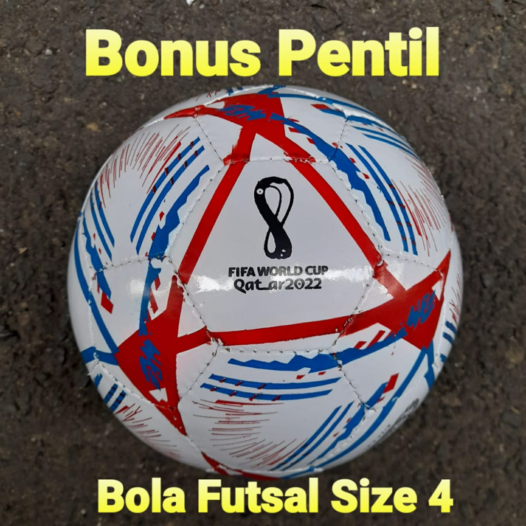 BOLA FUTSAL SIZE 4 / BOLA FUTSAL ANAK / BOLA MURAH BONUS PENTIL DAN JARING