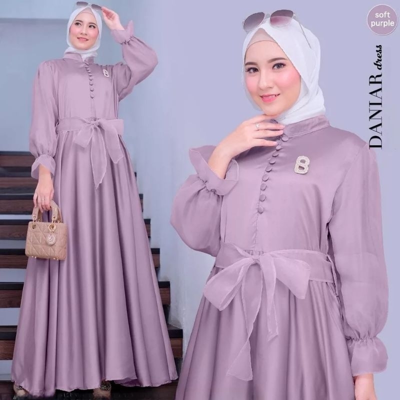 R.A - Daniara Dress Gamis Busui Mewah Maxmara Organza Gaun Pesta Maxi Muslim Wanita Premium Terlaris