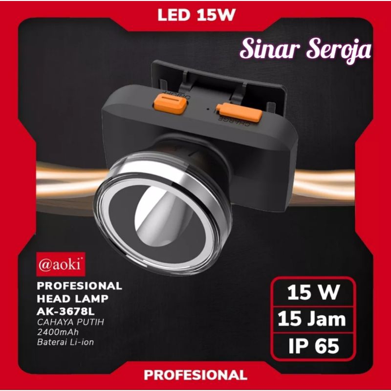 Senter Kepala LUBY LED L-2890 10 Watt Aoki AK-3678L 15 Watt Murah