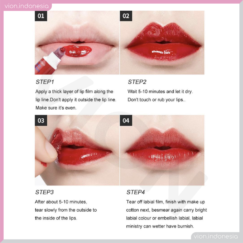 Minipink x Romantic Bear Wow Peel Off Lipstick Long Lasting Lipstik Tattoo Lip MP021