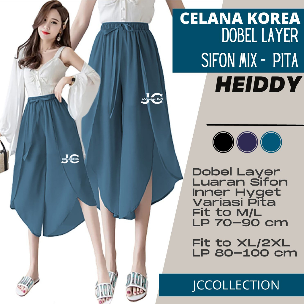 Stice Pants Dobel Layer / Celana Casual Sifon Korea Pants / Celana Wanita dewasa cropped pants Heidy JCCollections