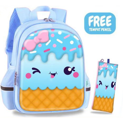 BPT PREMIUM - tas ransel anak sekolah PAUD TK SD LAKI 2in1 PREMIUM VIRAL terbaru 2023 karakter ES KRIM MIXSUE terlaris bisa COD free botol kaca