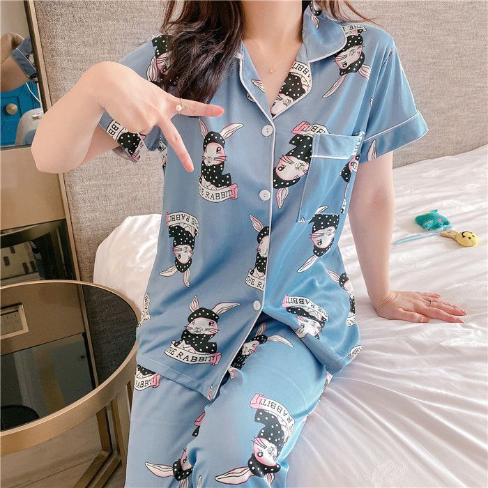 LEXJAKARTA B12 - BAJU TIDUR PIYAMA SET KEMEJA CP LENGAN PENDEK CELANA PANJANG IMPORT PIYAMA KEMEJA BAJU TIDUR WANITA