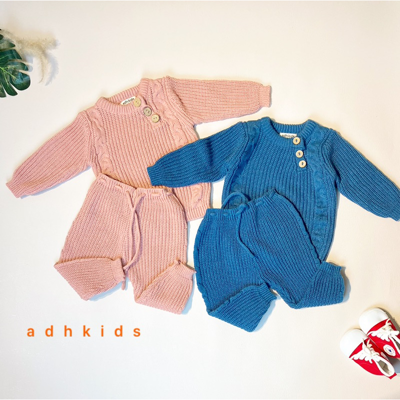 AUTUMN BABY KNITWEAR SET NEWBORN/ SETELAN RAJUT BAYI O - 12 Month