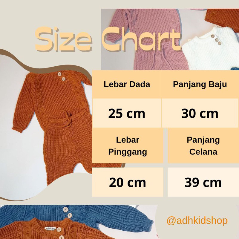 AUTUMN BABY KNITWEAR SET NEWBORN/ SETELAN RAJUT BAYI O - 12 Month
