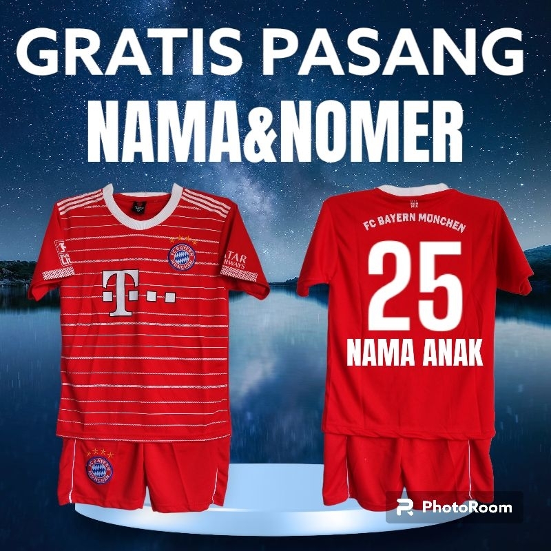 setelan Jersey BAYERN -MUNCHENN anak umur 1-12 thn