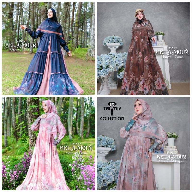 MADENIA SYARI By MASYA - Jilbab Hijab Kerudung Khimar Scarf Instan Voal Premium Lasercut Laser Cut M