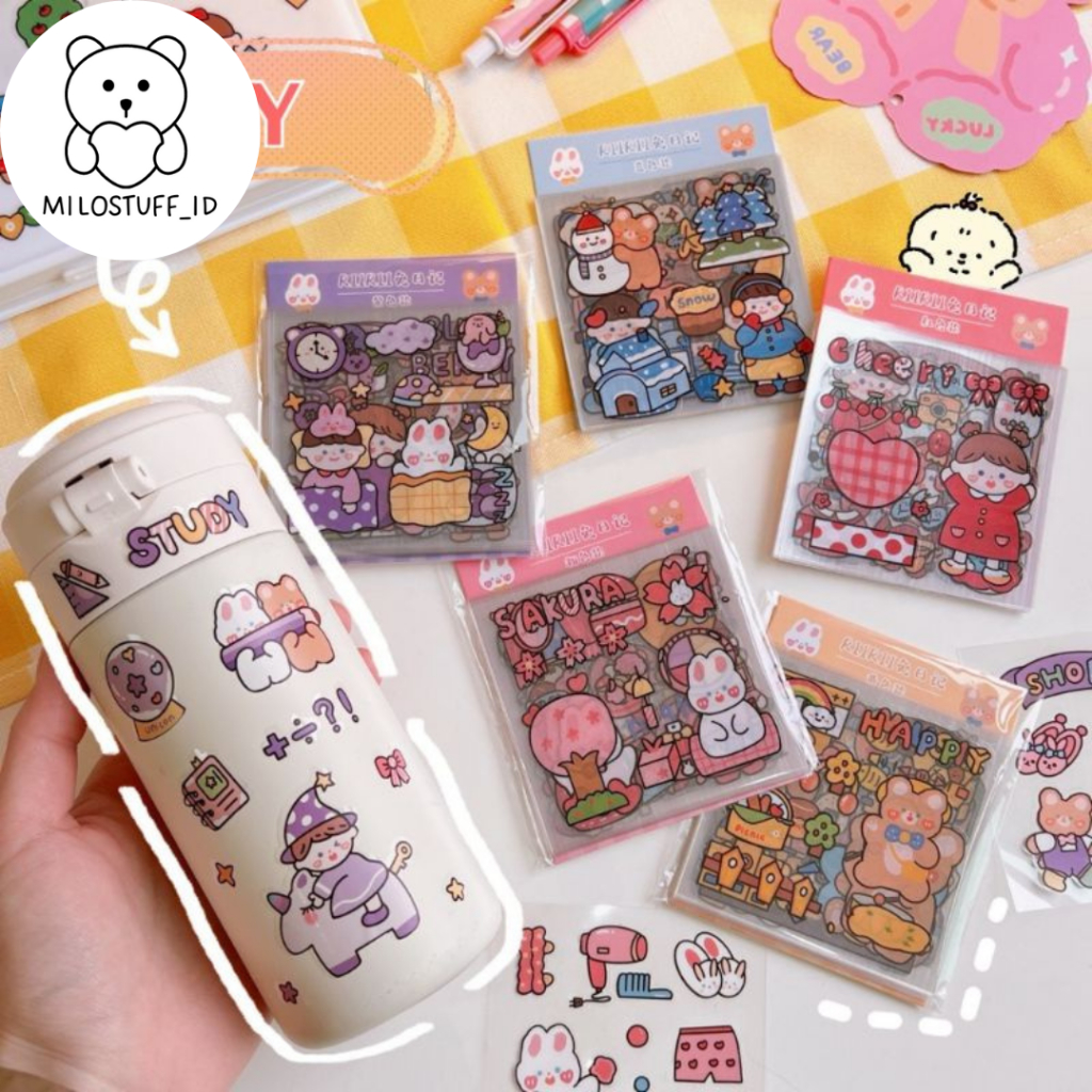 

[MILOSTUFF_ID] 20 Pcs Sticker Deco PET Motif Cartoon Untuk Jurnal DIY Scrapbook