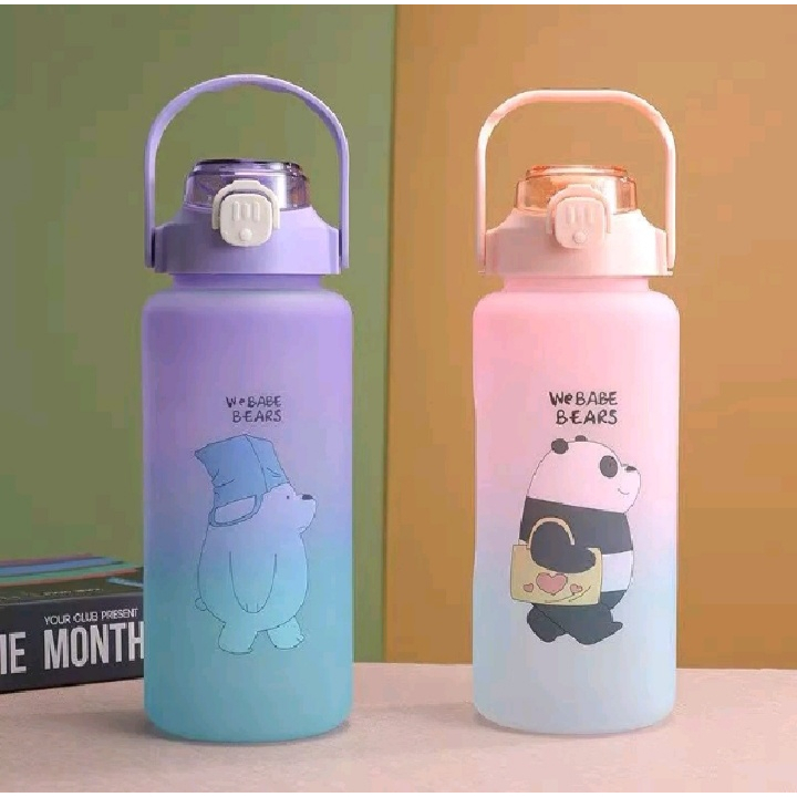 Botol Minum Beruang Panda Botol Viral Bear We Babe Bears Gradasi 2 Liter Free Stiker