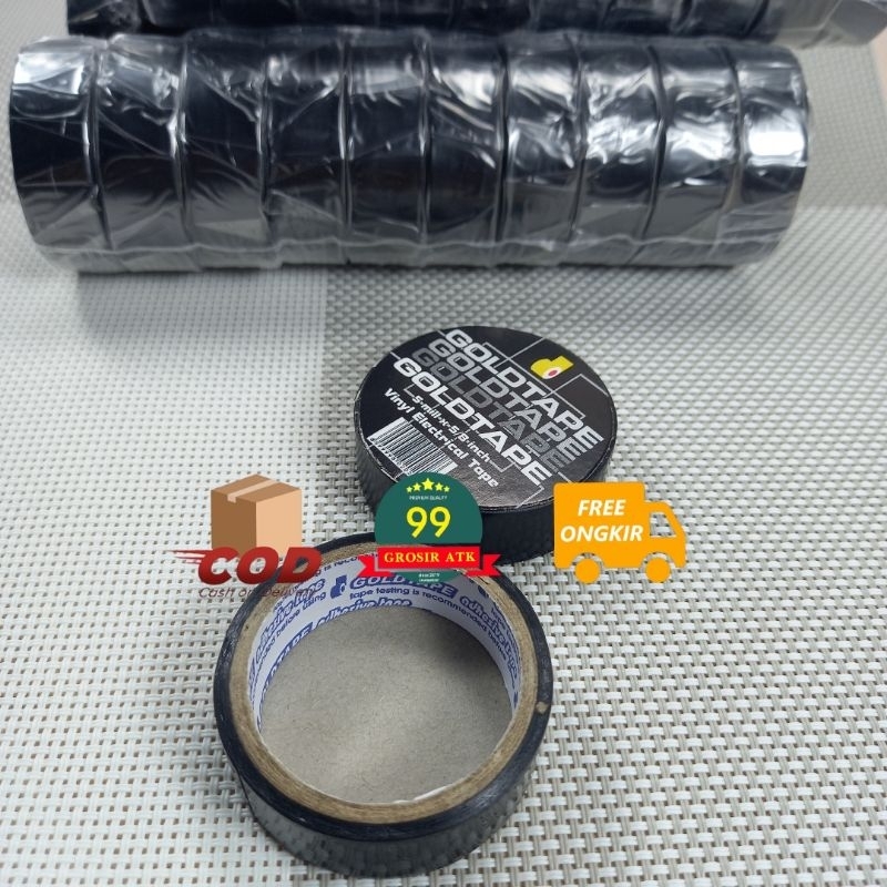 

Goldtape Isolasi HITAM/alat listrik/vinyl tape/pita perekat isolasi listrik