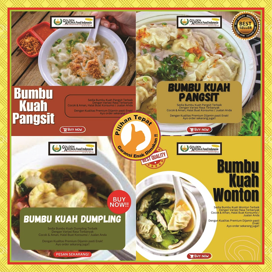 

BUMBU KUAH PANGSIT DUMPLING & WONTON 1Kg Aneka Rasa Sop Kiloan 1 Kg Dumpling Pangsit Mie Ayam Rebus Pedas Manis Goreng Bakso Jontor Balado Bakar Sukiyaki Kwetiau Betutu Kimlo Szechuan Halal Sabu Suki Steamboat Hotpot Hot Pot Shabu Soup Instan Instant Gafi