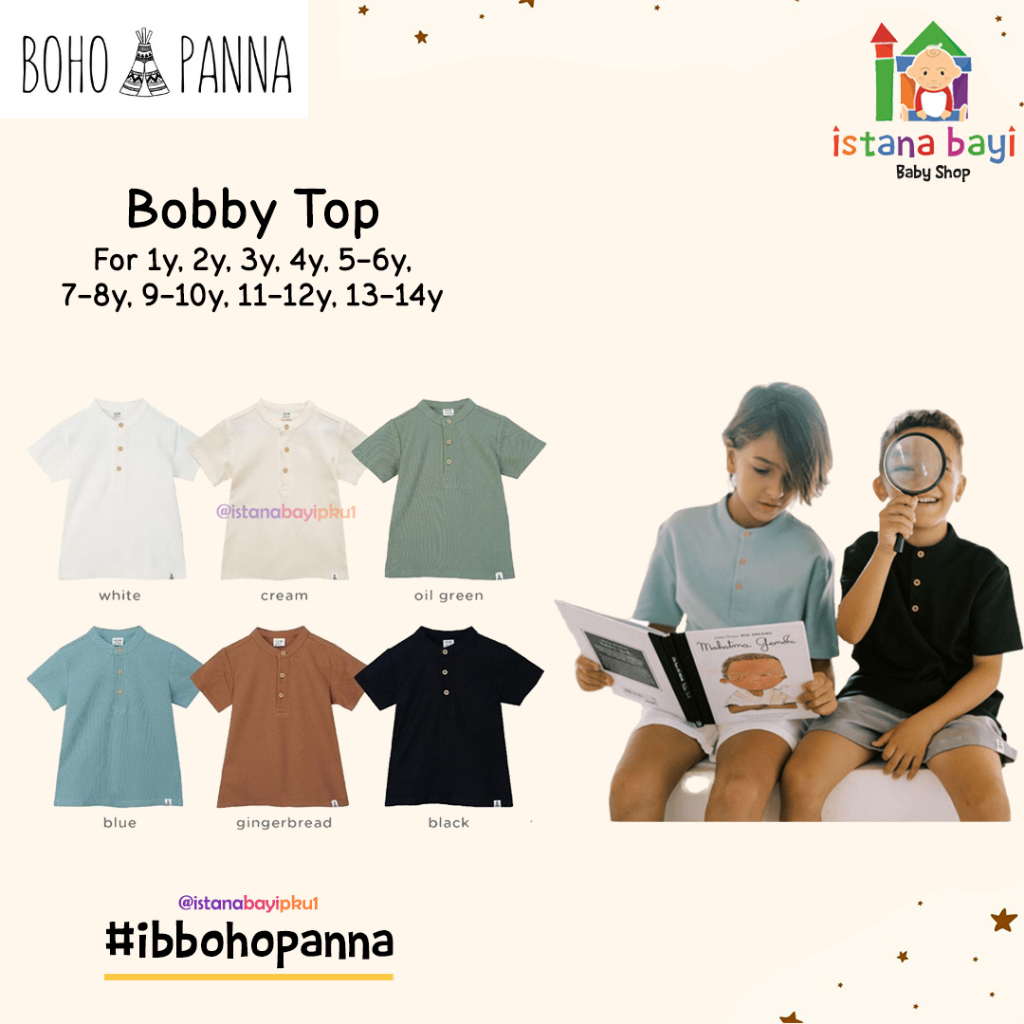 BOHOPANNA BOBBY TOP / KAOS ANAK 1-4 TAHUN - TSHIRT ANAK MURAH - POLO SHIRT