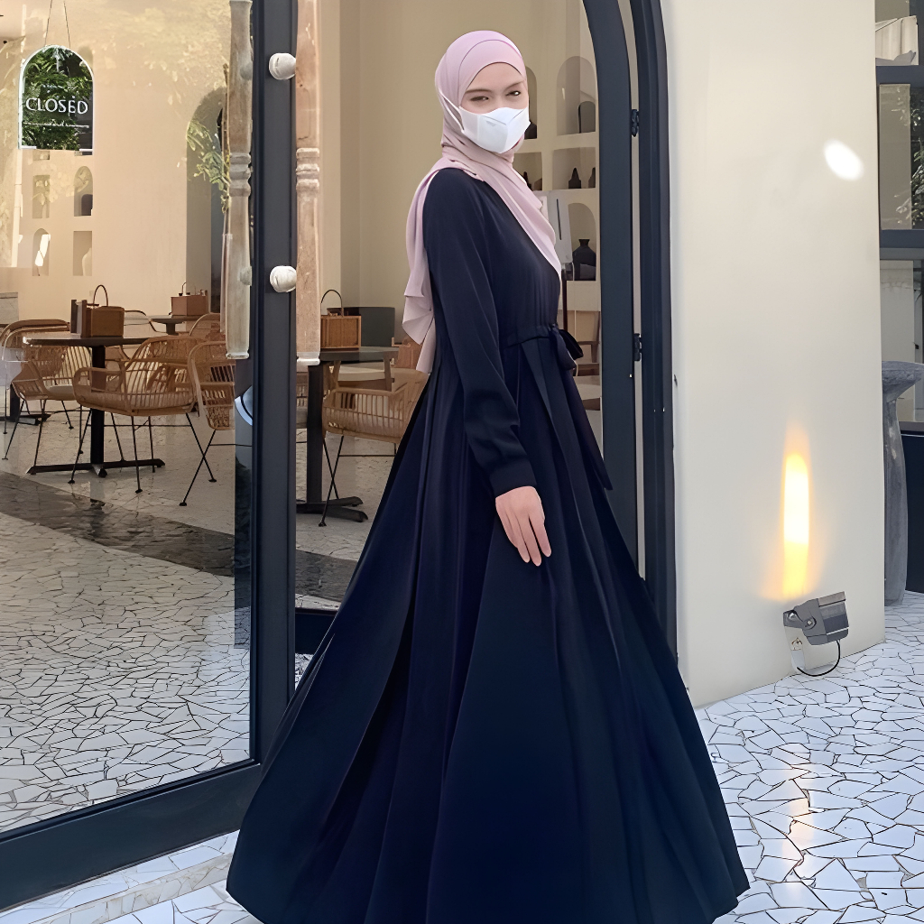 SYAFA DRESS SIZE M,L,XL TERBARU BAHAN SHAKILA PREMIUM PAKAIAN GAMIS TERLARIS MUSLIM WANITA BY ZENIC ID BISA COD