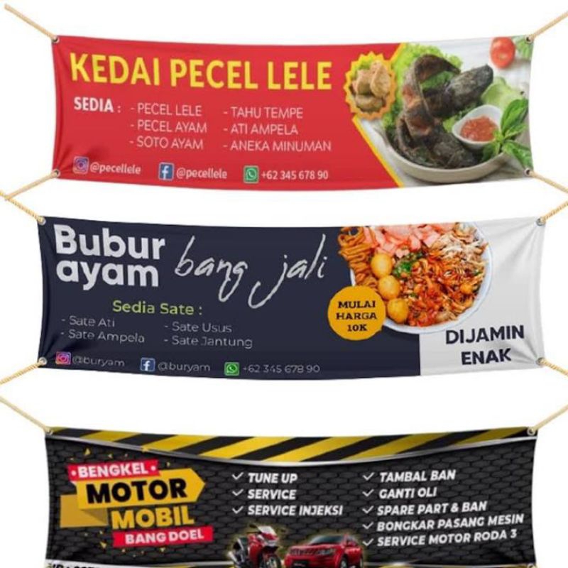 SPANDUK KONTER WISUDA CUSTOM TERLARIS PECEL LELE WARUNG ULANG TAHUN