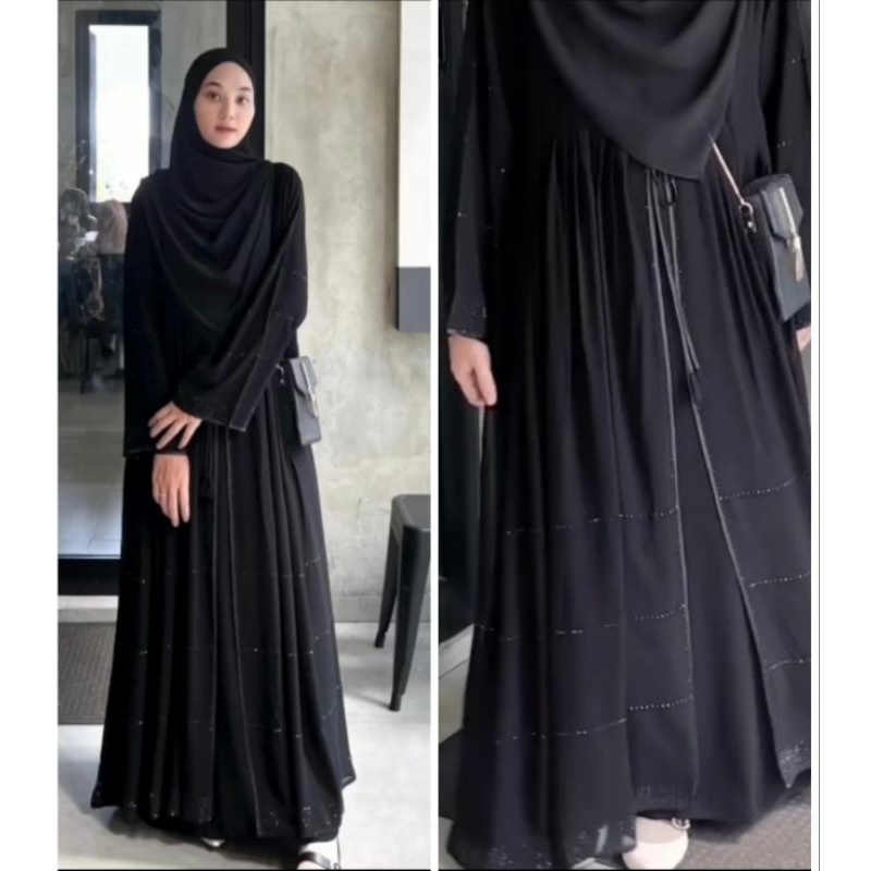 Gallery Exclusive Abaya Hitam Syari Gamis Bordir Turkey Haura Swarosvky