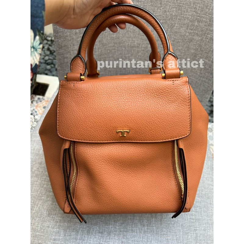 Tory Burch Halfmoon Satchel Classic Tan (Preloved)
