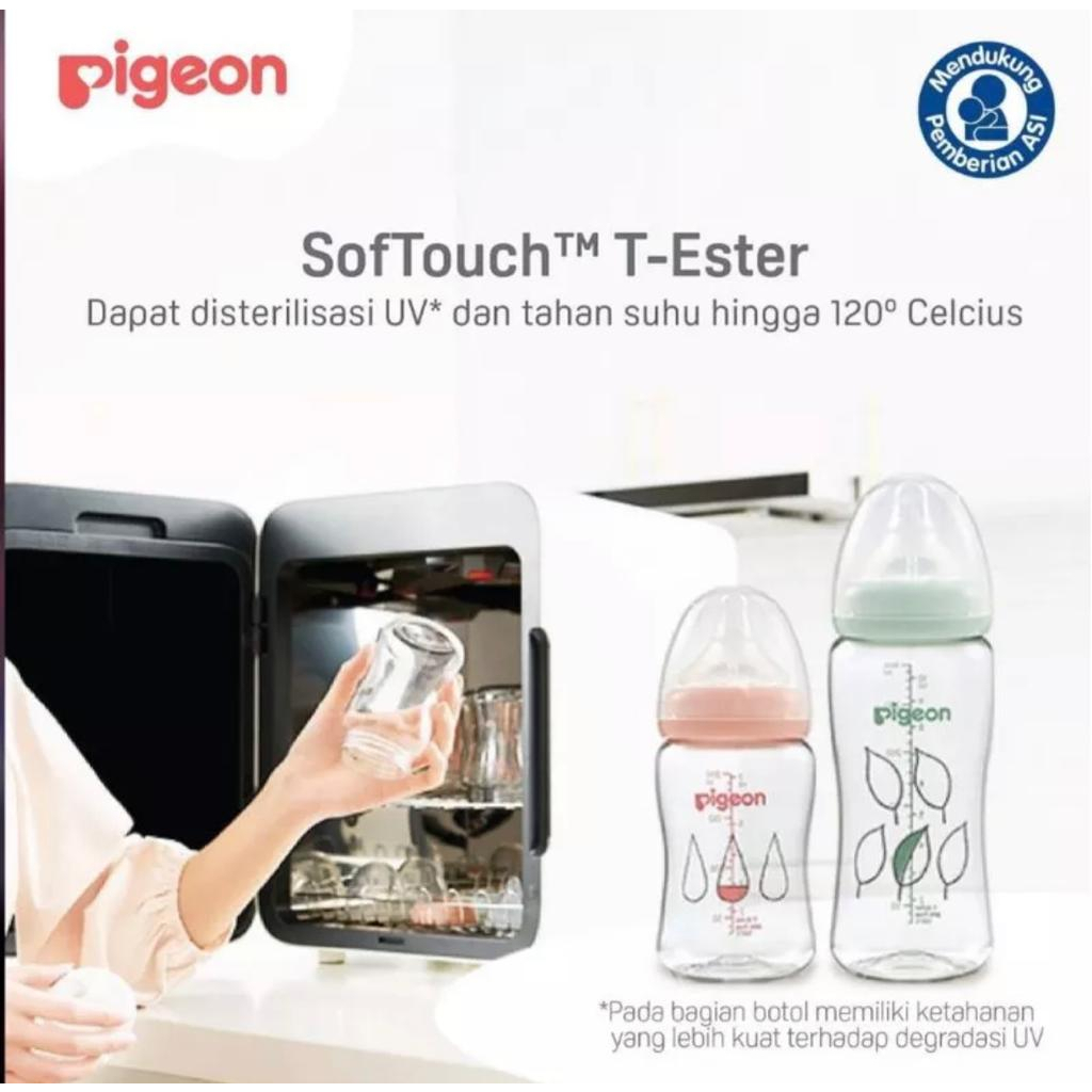 Pigeon T Ester Botol Dot Peristaltic Plus Soft Touch Wideneck Wide Neck 200 ml 300 ml