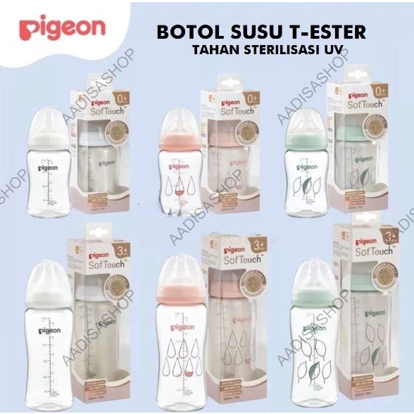 Pigeon T Ester Botol Dot Peristaltic Plus Soft Touch Wideneck Wide Neck 200 ml 300 ml