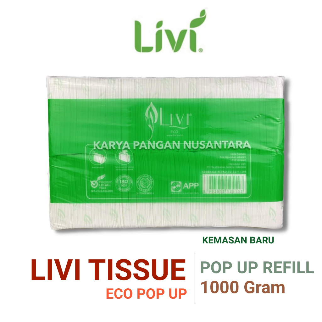 TISSU LIVI TISSUE ECO POP UP REFILL 1000 GR TISU POP UP LIVI PER PACK