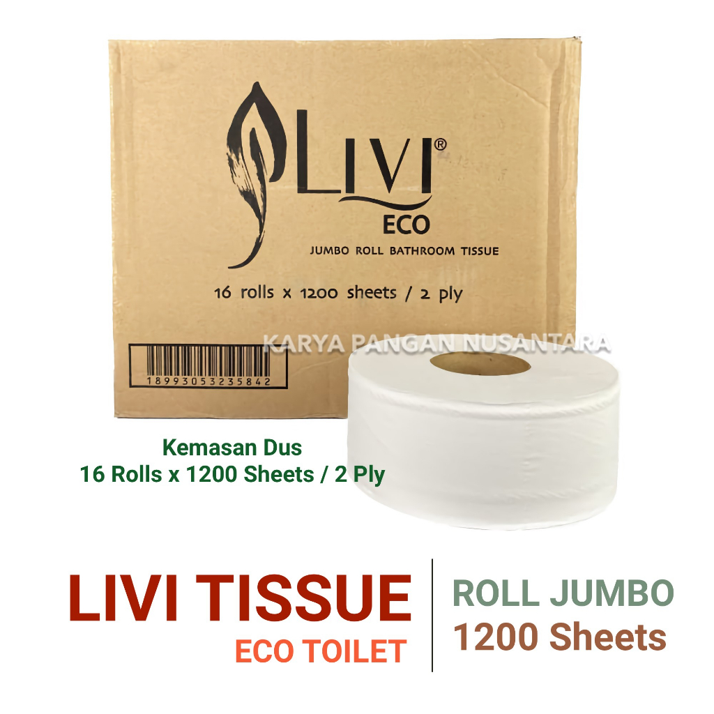 LIVI TISSUE ECO TOILET JRT 1200S TISU ROLL JUMBO LIVI TISSU DUS 16ROLL