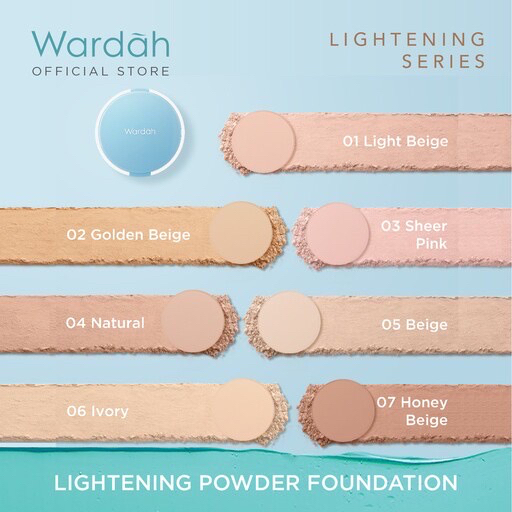 WARDAH Lightening Powder Foundation Extra Cover Indonesia / Bedak Padat 10g / Matte Finish Two Way Cake SPF 22 / 12 H Longlasting / Light Beige Pink Natural / Cosmetic Makeup Face / Compact BB Loose Cream Concealer / Full Set Refill Series / Ligh Feel