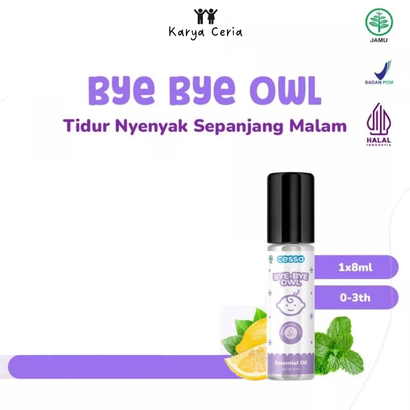 Cessa Pink Bye Bye Owl  Essential Oil Deep Sleep Membantu Anak Bayi Tidur Nyenyak Usia 0-3 Tahun