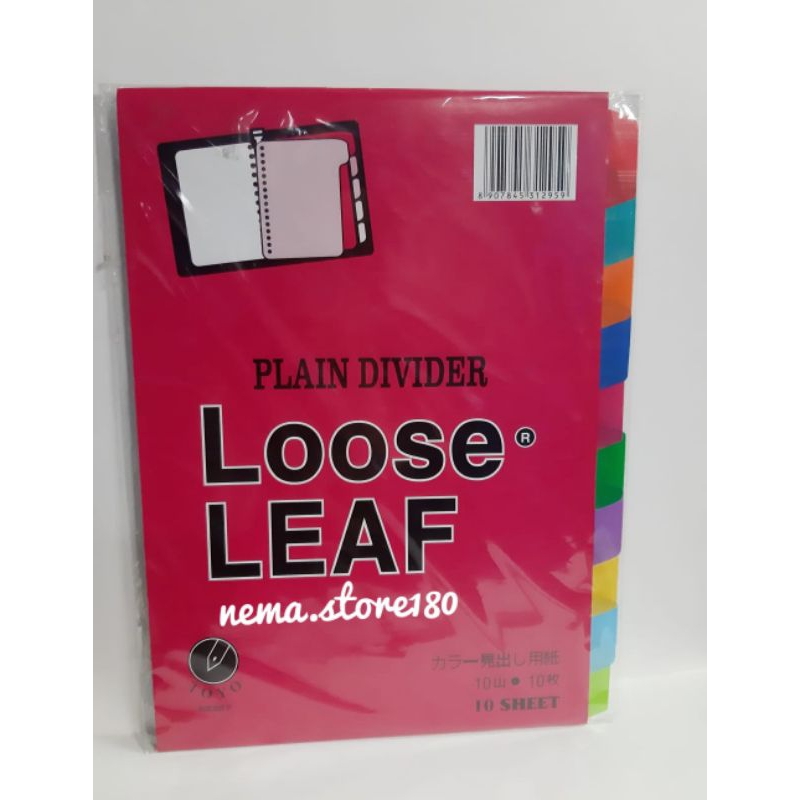 

INDEX BINDER A5 PLASTIK 10 WARNA MERK TOYO