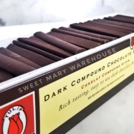 

tulip stick dark coklat compound repack 500gr - coklat stick