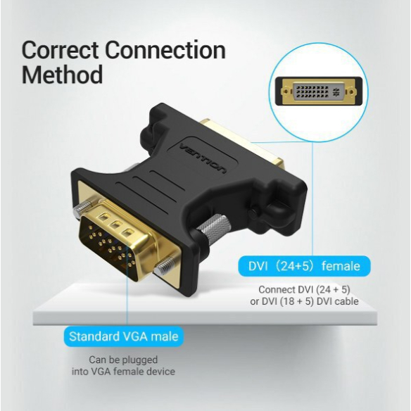 Vention Adapter Converter DVI Female to VGA Male Monitor Komputer