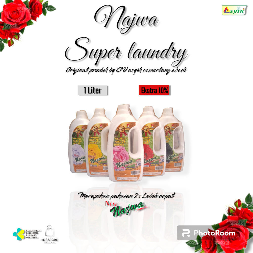 NAJWA PEWANGI & PELICIN SETRIKA PAKAIAN LAUNDRY 1 LITER REFFIL