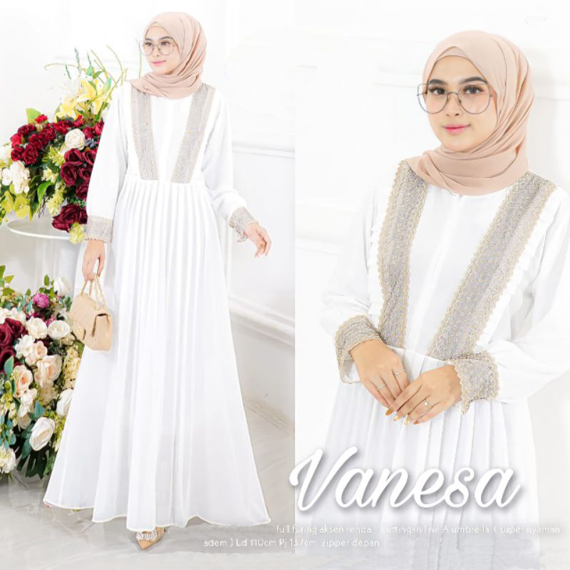 Venesa Baju Gamis Wanita Muslimah Syar'i Maxi Dress Rayon Premium Terbaru