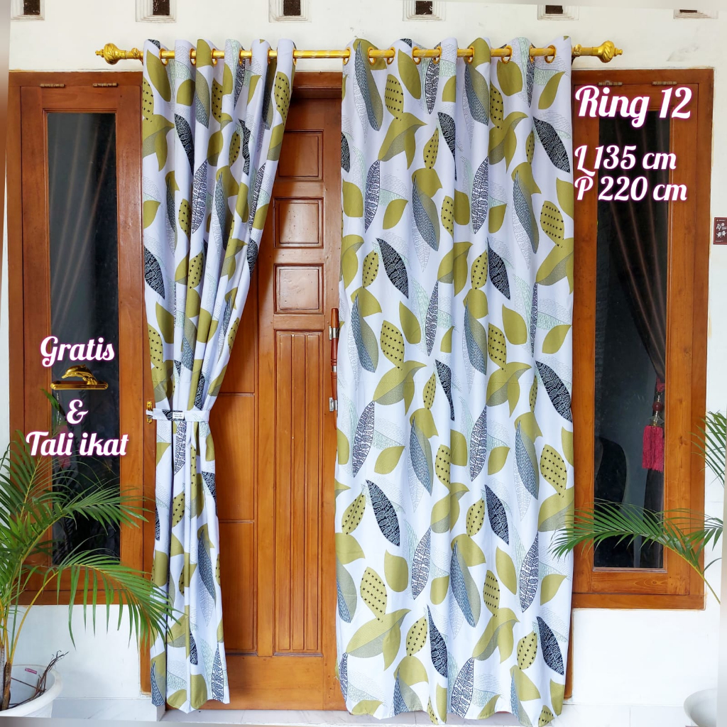 gorden smokring ring 12 gorden kaca / gorden kamar gorden ruang tamu buar rumah minimalis