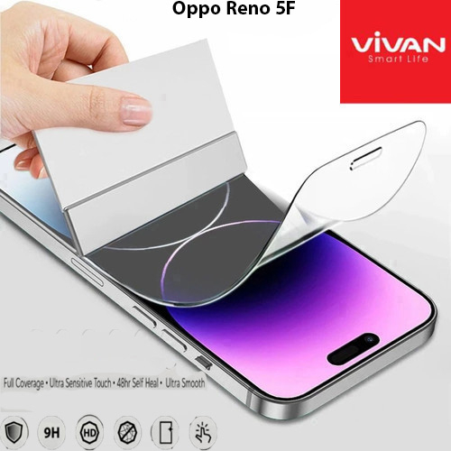 Vivan Hydrogel Oppo Reno 5F Anti Gores Original Crystal Clear Protector Screen Guard Full Cover