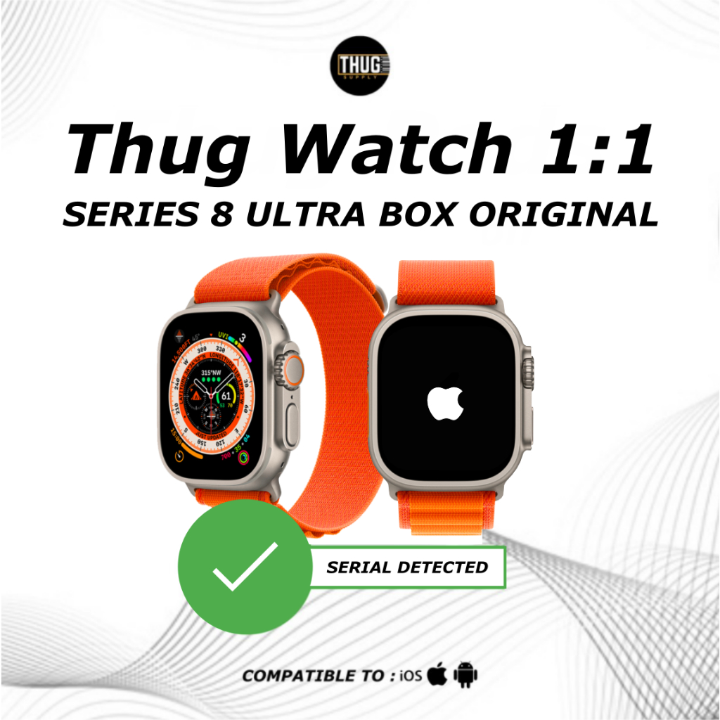 THUG WATCH SERIES ULTRA 1:1 SERIAL DETECT WIRELESS CHARGING BOX ALUMUNIUM SMARTWATCH SMART THE 7 8