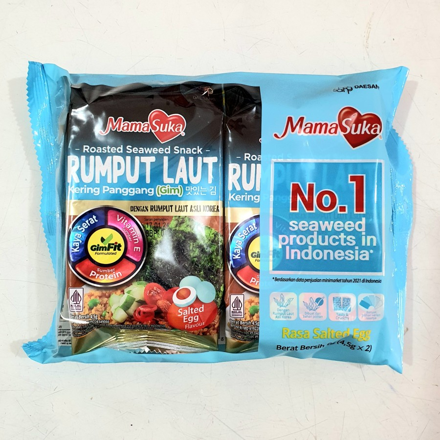 

Mama Suka Nori Rumput Laut Panggang Salted Egg 2x4,5g