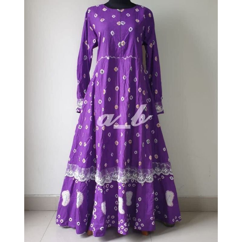 Gamis Jumputan-Custom Made-Pre Order-Gamis Batik- Abaya Wanita Muslimah Syar'i-Sarimbit Batik-Custom