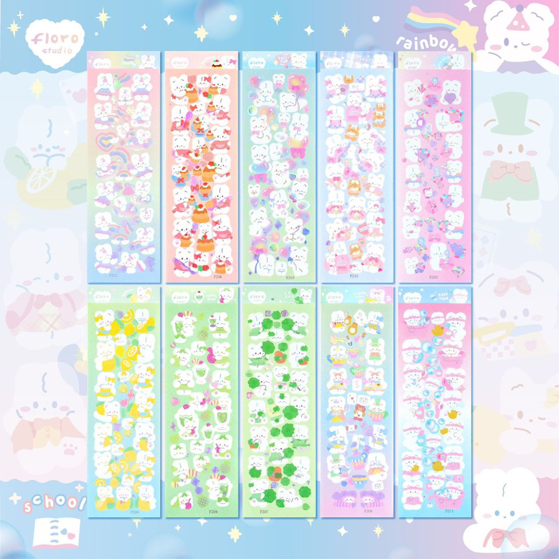 

1 sheet stiker sheep rabit floro [077]