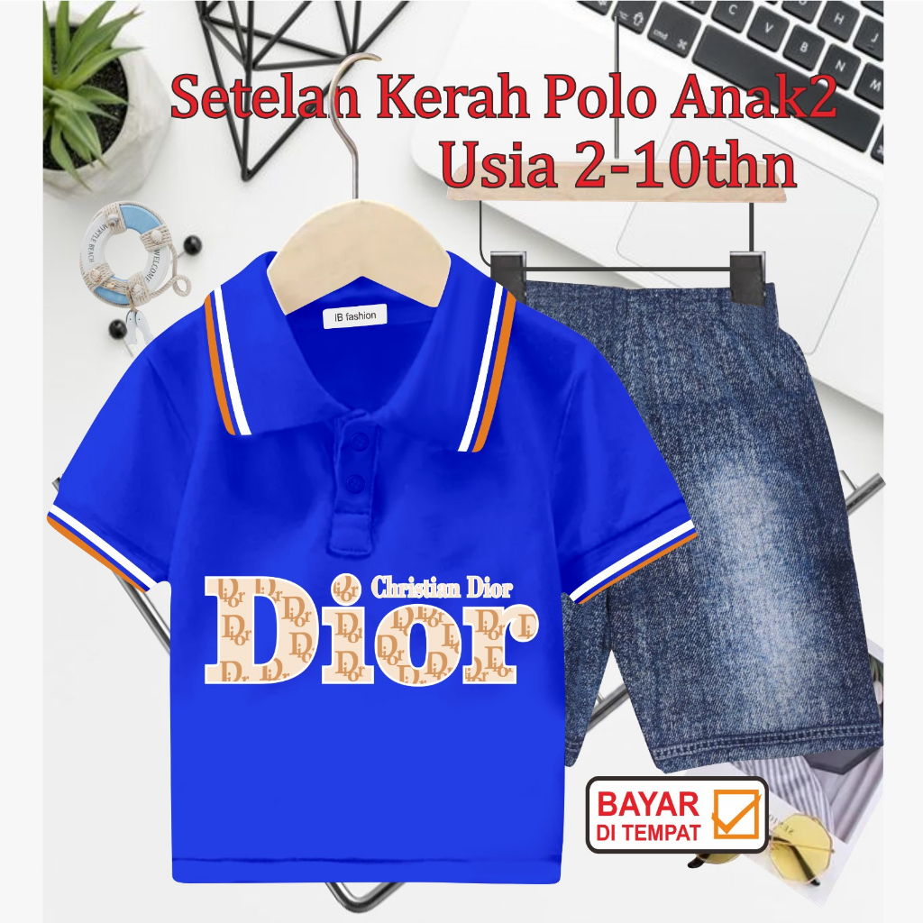 ((IB))SETELAN ANAK2 KERAH POLO SEMI JEANS/D10R DIGITAL SABLON