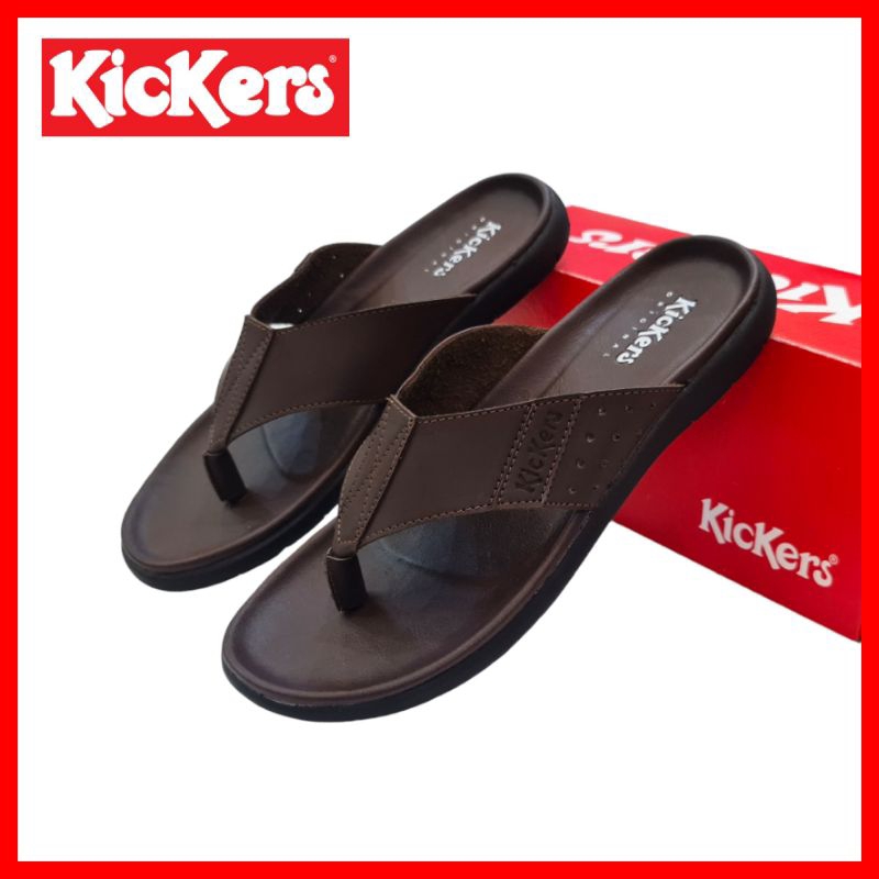 SANDAL JEPIT KICKERS PRIA / SANDAL KULIT KICKERS / SENDAL KASUAL COWOK / SANDAL CAPIT LEBARAN PROMO