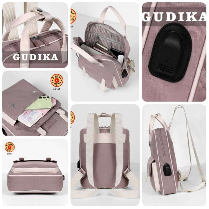 GUDIKA Tiffany 5315 | Backpack Waterproof Wanita Tas Ransel Laptop Anti Air Import Original | Ransel Cewek | Ransel Perempuan | Tas Wanita