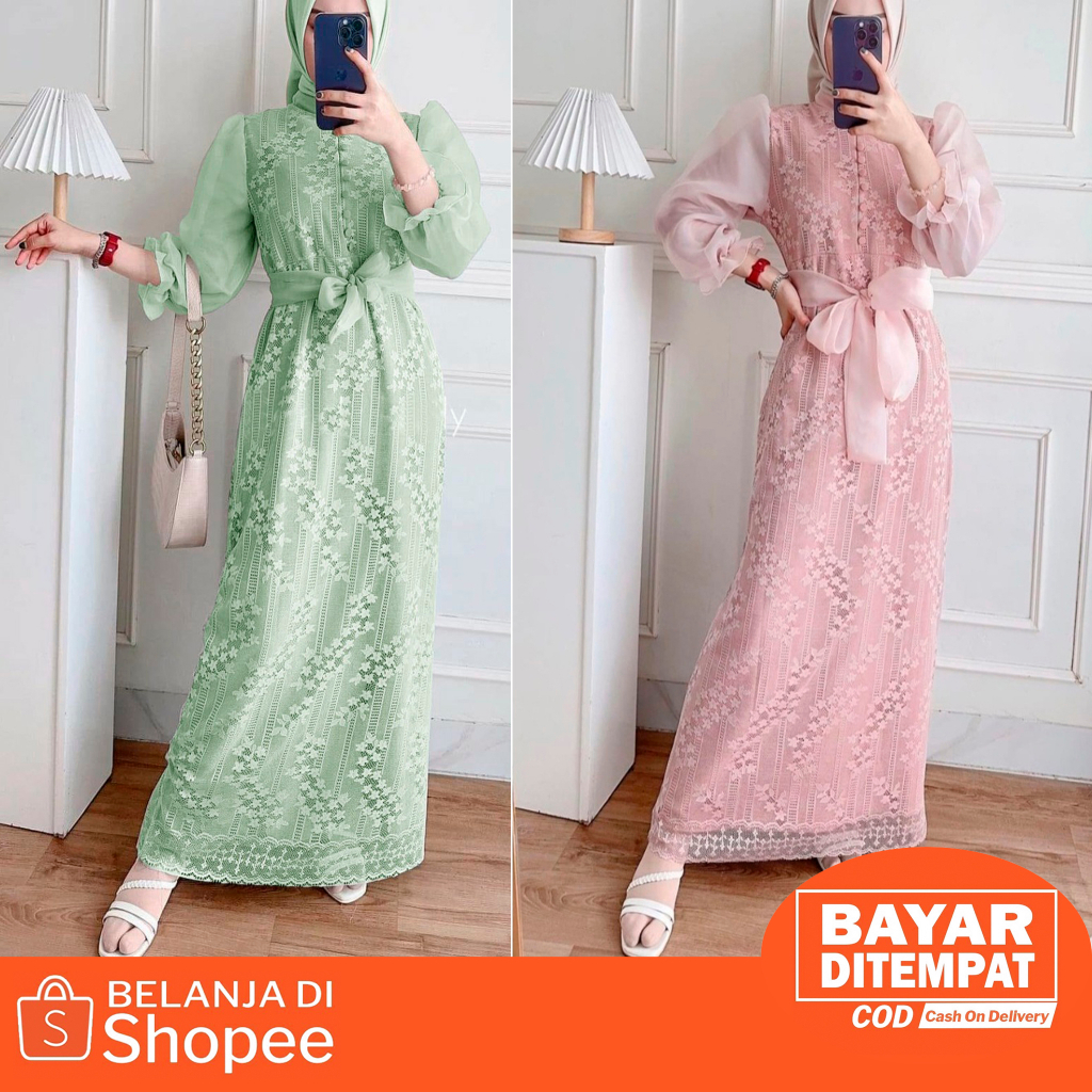 (DI JAMIN REALPICT) PAKAIAN MUSLIM WANITA DRESS GAMIS / GAMIS PESTA MEWAH ELEGAN/GAMIS FASHION MODERN TERBARU/BAJU PESTA WANITA MUSLIM / PAKAIAN WANIT /BAJU WANITA/GAMIS MUSLIMAH/VOLUIS