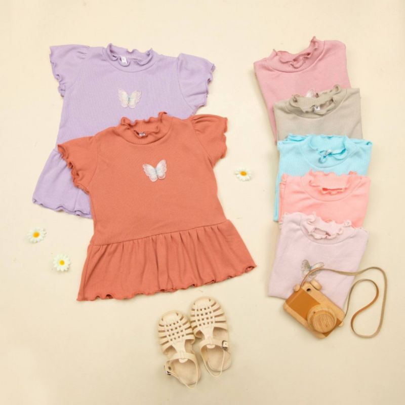 AIRA TOP / KAOS RIB PEREMPUAN / BAJU ANAK PEREMPUAN / KAOS ANAK RIB