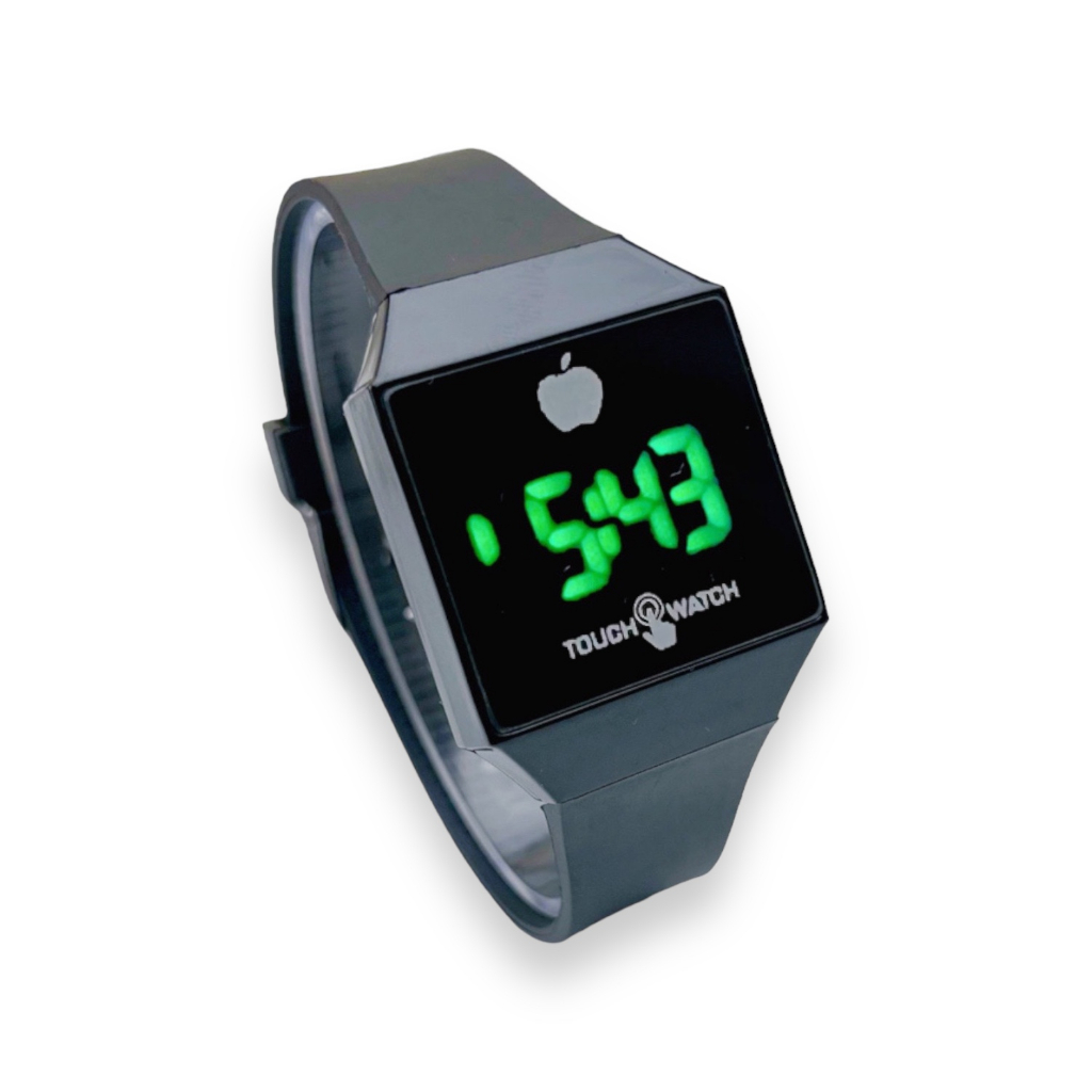 COD✅ Jam Tangan Digital Wanita Pria Watch LED Rubber Elektronik Touch Screen Harga Murah    S1201-S1290-Full Hitam