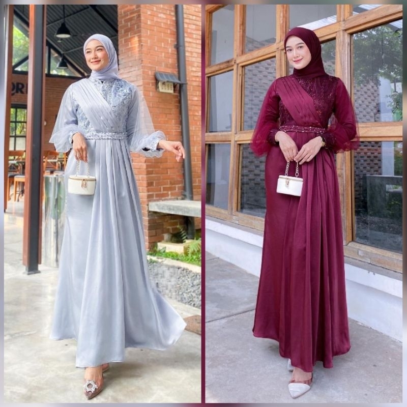 BATIK EXPRESS // READY JUMBO DAN ALLSIZE | BISA COD MAXI DRESS GAMIS BROKAT LUNA DRESS BRUKAT TULLE KEKINIAN OUTFIT PESTA SERAGAM BRIDESMAID GAMIS BROKAT TILLE DRESS KONDANGAN GAMIS LEBARAN