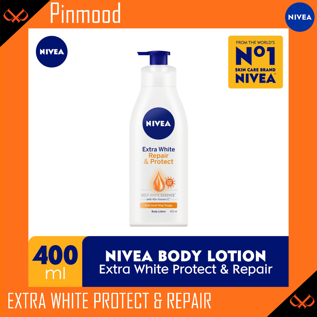 NIVEA EXTRA WHITE REPAIR &amp; PROTECT LOTION [ 400 ML ] SPF15 BODY LOTION - PERAWATAN TUBUH MENCERAHKAN MENGANDUNG SPF