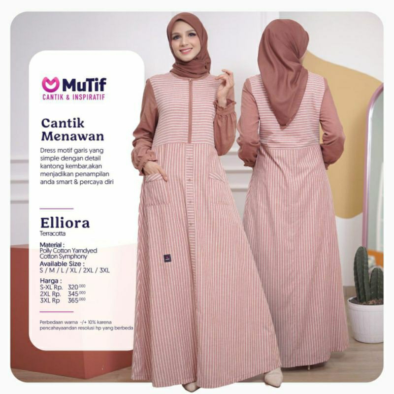 Mutif Elliora Terakota Mutif Elliora Green Tea Mutif Elliora Maroon Baju Muslim Gamis Dress Casual Premium Terbaru Ori Lebaran 2023 Sarimbit