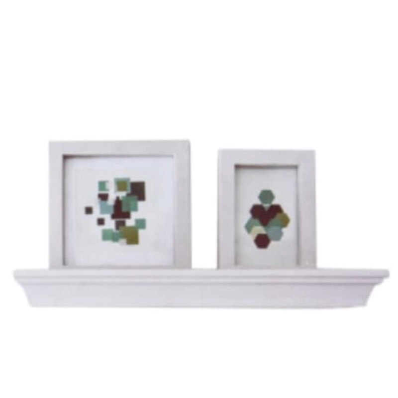 KRISHOME SET-5PCS BINGKAI FOTO DAN RAK DINDING PUTIH/ACE WALL FRAME W/SHELF/FRAME FOTO/BINGKAI FOTO