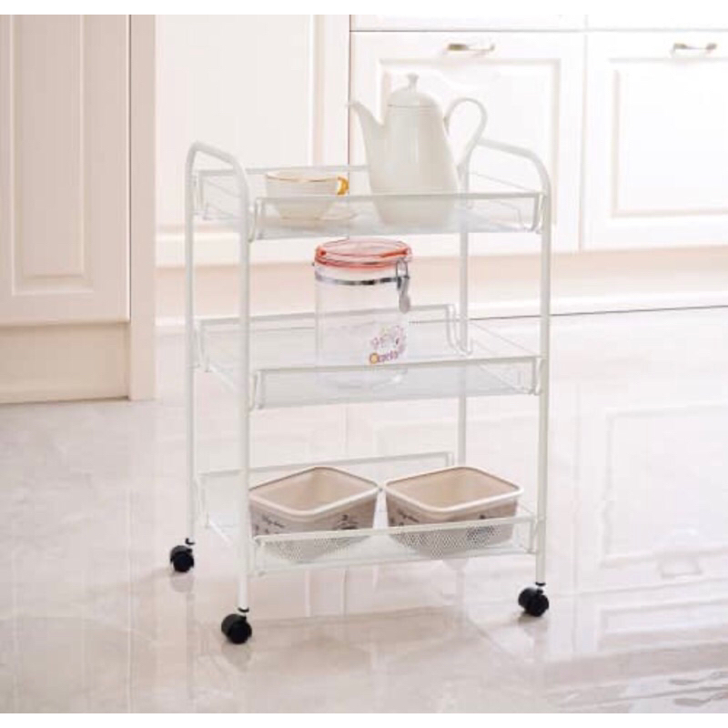 KRISHOME RAK TROLY BESI PENYIMPANAN SERBAGUNA 3 &amp; 4 TINGKAT PUTIH/ACE HARDWARE STORAGE TROLLEY 4TIER