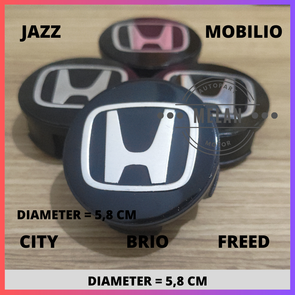 Dop Roda atau Tutup Velg Honda Jazz, City, Brio, Mobilio, Freed dengan Diameter Luar 5,8 cm Diameter dalam 5,3 cm